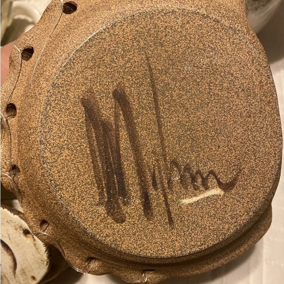 Terry Myhren Studio Art Pottery Wall Hanging Planter Wind Chime, Blue, Signed - Picture 10 of 10